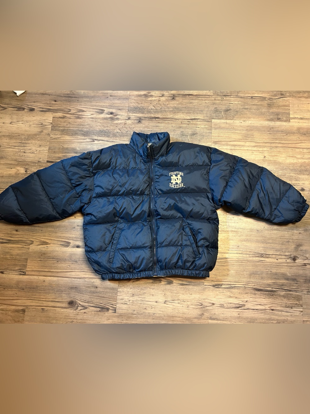 Vintage StarterNotre Dame Puffer Jacket - Reversible Fighting Irish Blue & Gold